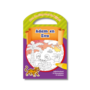 Kleurboek Adam en Eva vis incl. stickers