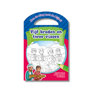 Kleurboek vijf broden en twee vissen incl. stickers